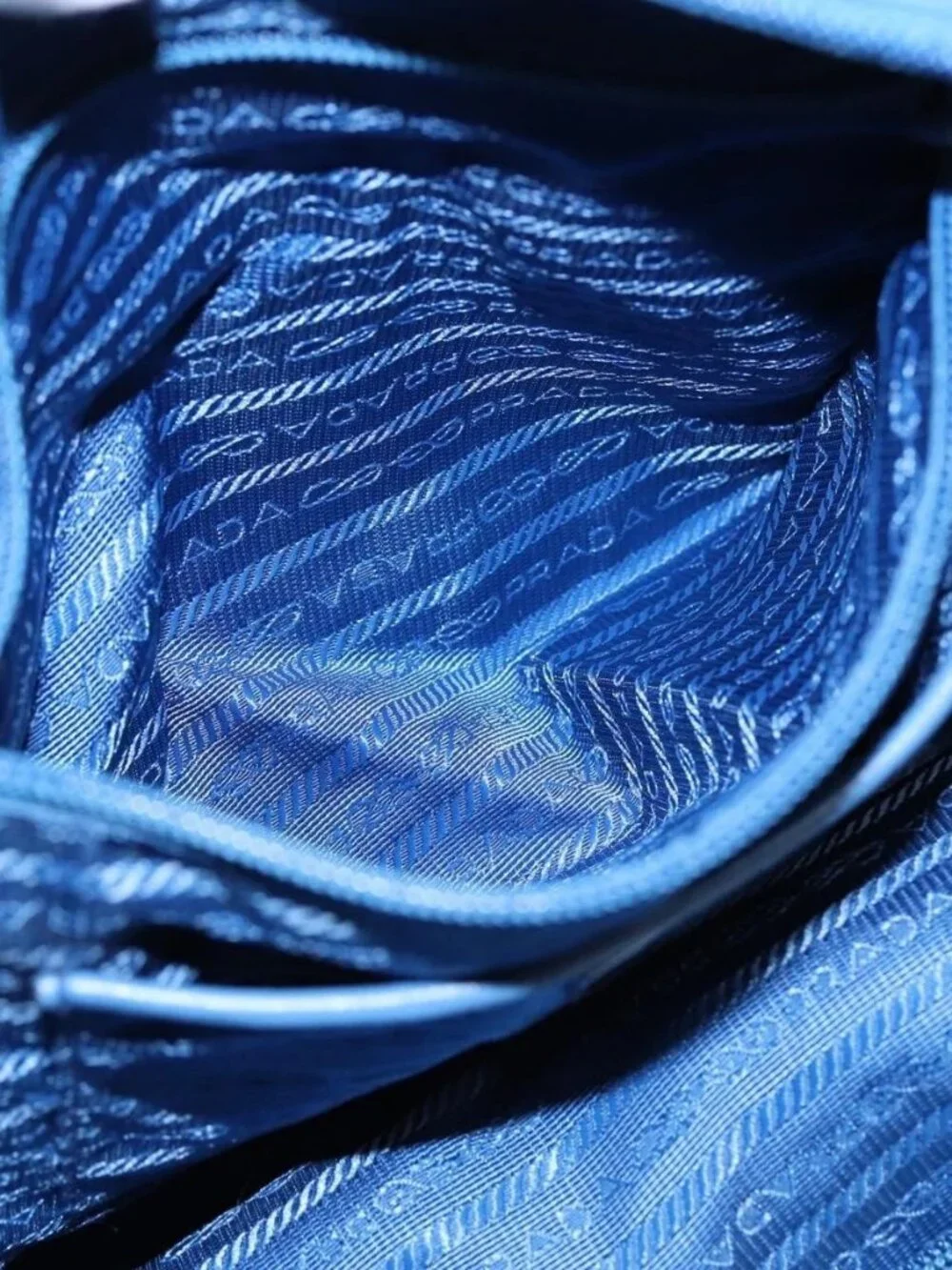 PRADA Shoulder Bag Nylon 2way Blue Silver - Picture 13 of 16